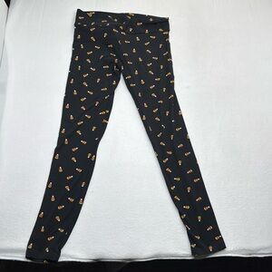 Halloween Candy Corn women’s leggings black size Large L new with tags nwt